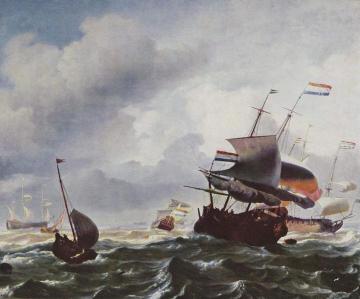 Ships in storm Artwork by Ludolf Bakhuizen