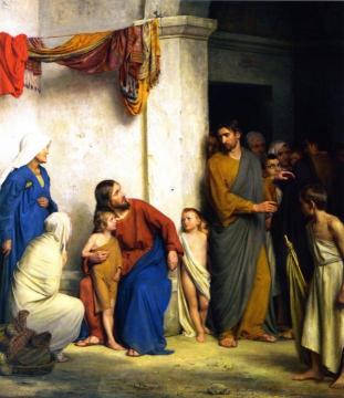 Let the LIttle Children Come unto Me Artwork by Carl Heinrich Bloch