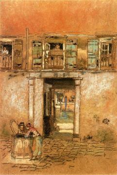 Courtyard and Canal Artwork by James Abbott McNeill Whistler