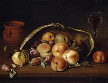 Malocotones Basket And Plums Artwork by Pedro de Camprobin