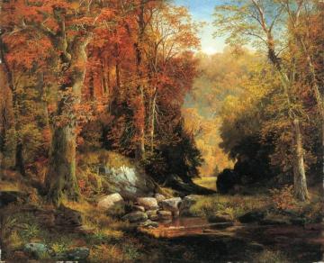 Cresheim Glen, Wissahickon, Autumn Artwork by Thomas Moran