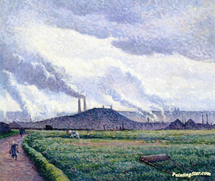 Charleroi, Landscape at Couillet Artwork by Maximilien Luce