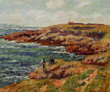 Fishermen on the Breton Coast Artwork by Henry Moret