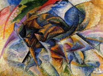 Dynamism Of A Biker Artwork by Umberto Boccioni