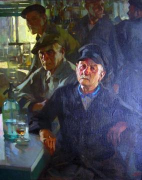 Hombres en la Taberna Artwork by Jose Bardasano Baos