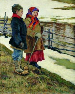 Peasant Children Artwork by Nikolai Petrovich Bogdanov-belsky