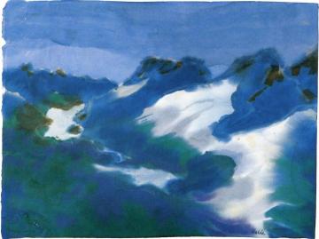 Mountain Landscape, Blue And Green Artwork by Emil Nolde