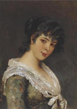 Portrait of a young woman Artwork by Eugen Von Blaas