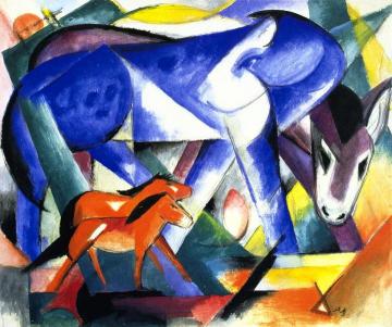 The First Animals Artwork by Franz Marc
