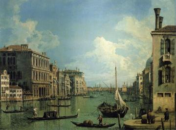 Grand Canal Near the Campo San Vio, Looking Towards the Church of Santa Maria della Salute Artwork by Giovanni Antonio Canal