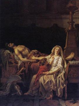 Andromache Mourning Hector Artwork by Jacques Louis David