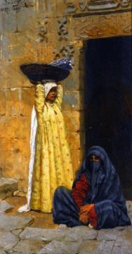 Egyptian Figures Artwork by Ludwig Deutsch