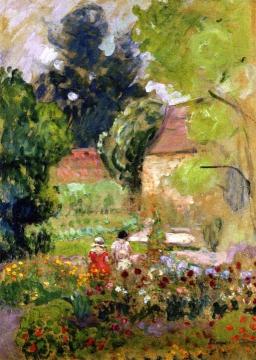 Marthe, Nono and Pierre in the Garden Artwork by Henri Lebasque