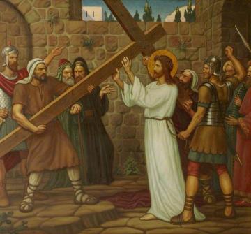 Jesus Receives His Cross Artwork by Edward Arthur Fellowes Prynne
