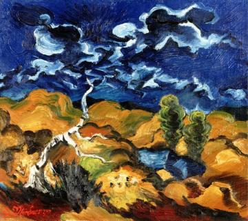 Landscape With Birch Tree Artwork by Ludwig Meidner