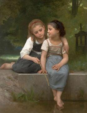 Fishing For Frogs Artwork by William Adolphe Bouguereau