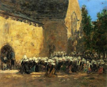 Benodet, un Pardon Artwork by Eugène-Louis Boudin