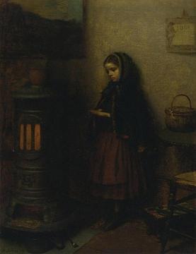 Warming Her Hands Artwork by Eastman Johnson