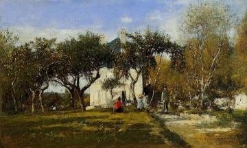 Fervaques, Garden and House of Monsieur Jacuette Artwork by Eugène-Louis Boudin
