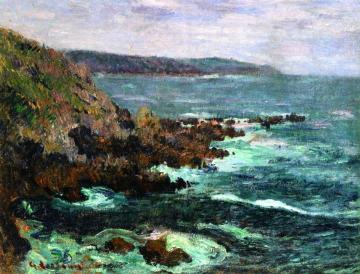 Rock cliffs by the sea in Britain Artwork by Gustave Loiseau