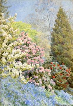 Magnolia, Bluebells and Azaleas Artwork by Beatrice E. Parsons