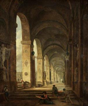 A Capriccio of Roman Architecture Artwork by Hubert Robert