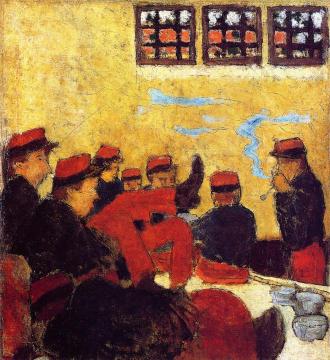 A Barracks Scene Artwork by Pierre Bonnard