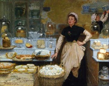 The Cheese Vendor Artwork by Edouard-Jean Dambourgez