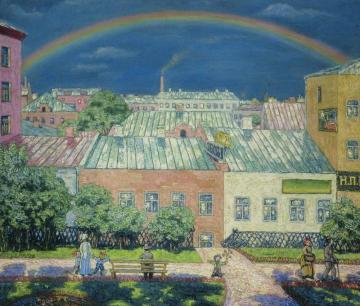 Rainbow in Moscow Artwork by Nikolai Krymov