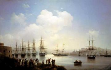 Russian squadron on the raid of Sevastopol Artwork by Ivan Constantinovich Aivazovsky