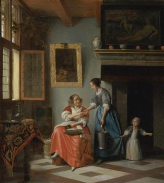 Woman Hands Over Money To Her Servant Artwork by Pieter de Hooch