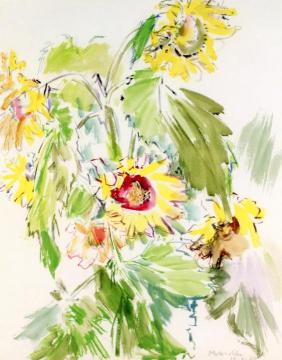 Sunflowers Artwork by Oskar Kokoschka