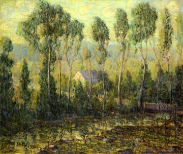 Poplars along a River Artwork by Ernest Lawson