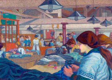 Women In A Clothing Factory Artwork by Charles Ginner