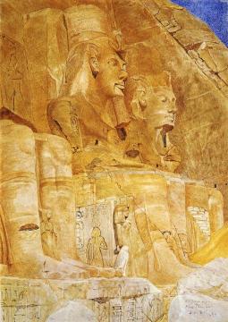 The Third and Fourth Figures at Abu Simbel Artwork by Henry Roderick Newman