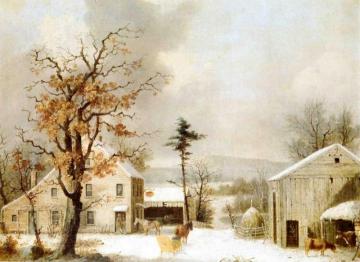 Jones Inn, Winter Artwork by George Henry Durrie