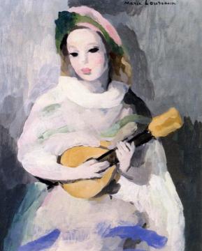 Girl With A Mandolin Artwork by Marie Laurencin