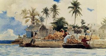 Sponge Fishing, Nassau Artwork by Winslow Homer