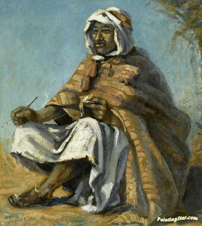 Bedouin Seated with Pen and Book (Sitzender Beduine mit Feder und Buch) Artwork by Frank Buchser