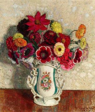 Vase Of Flowers Artwork by Leon De Smet