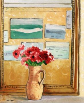 Bouquet by the Mirror Artwork by Albert Marquet