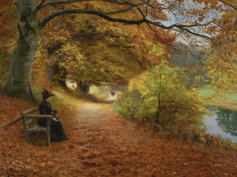 A Wooded Path In Autumn Artwork by Hans Andersen Brendekilde