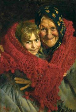 Grandmother And Child Artwork by Gaetano Bellei