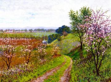 Road With Blossoming Trees Artwork by Theodore Wores