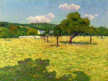 Field and Hills Artwork by Gustave Loiseau
