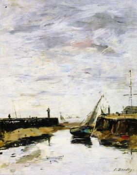 Trouville, the Jettys at Low Tide Artwork by Eugène-Louis Boudin