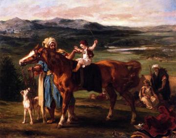 The Riding Lesson Artwork by Eugène Delacroix