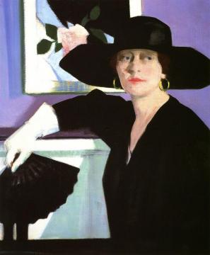 Portrait of a Lady in Black Artwork by Francis Campbell Boileau Cadell