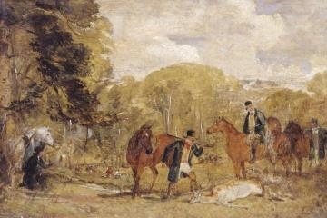 Sketch For Buck-shooting In Windsor Great Park Artwork by John Frederick Lewis