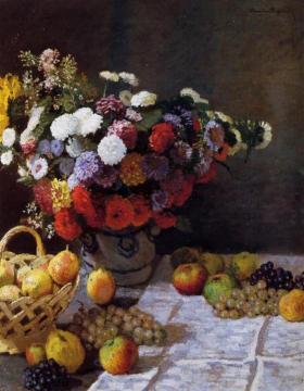 Flowers and Fruit Artwork by Claude Oscar Monet